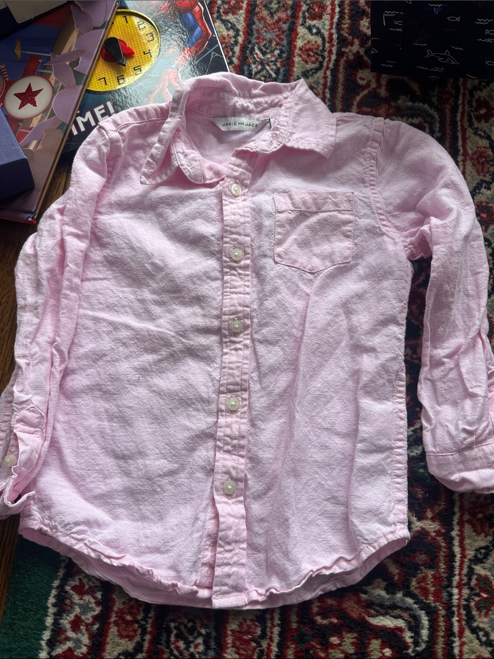 Janie and Jack Light Pink Button-Down Shirt